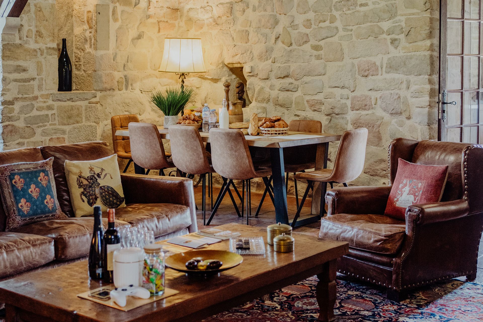 Interior lounge of the château